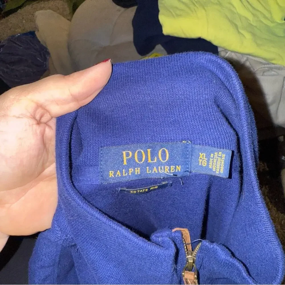 POLO RALPH LAUREN classic quiet luxury royal blue quarter zip XL